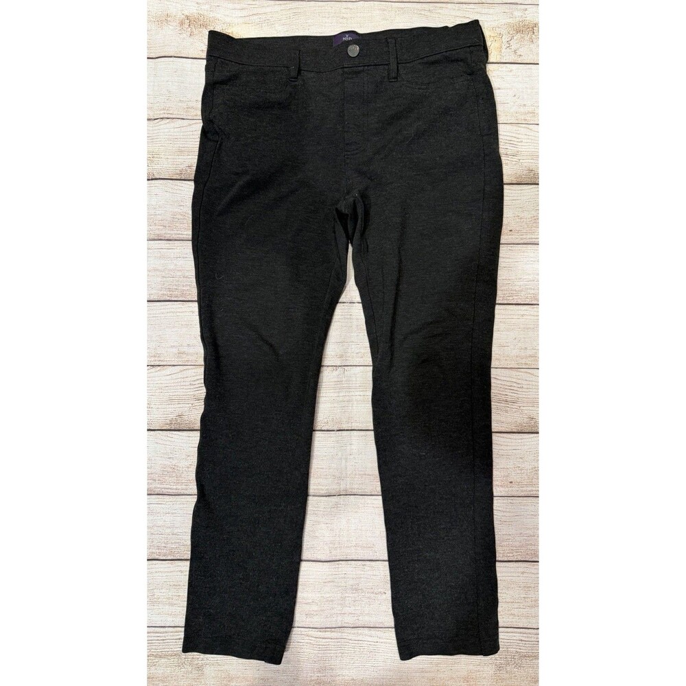 NYDJ Leggings Charcoal Gray Thick Knit Tummy Control Pullon Career Mid Rise 6P